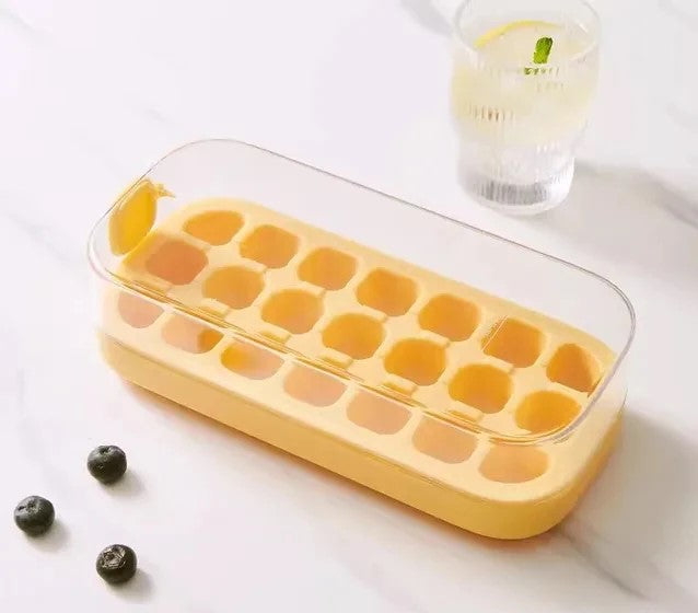 Molde de cubo de gelo de silicone, 21 grades com tampa - FRETE GRÁTIS