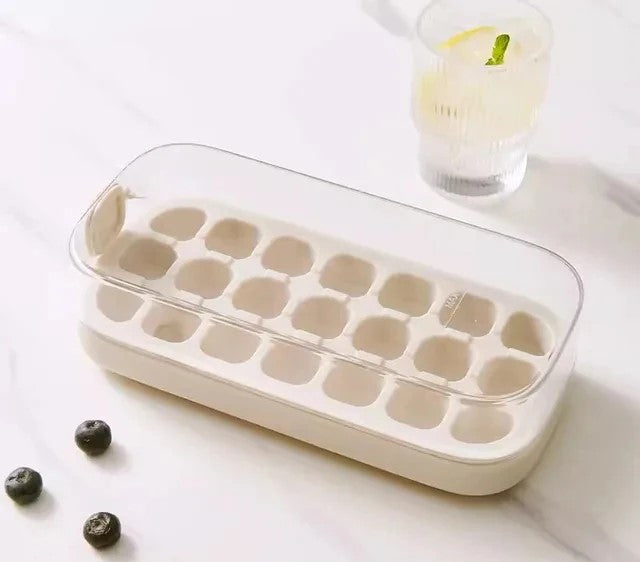 Molde de cubo de gelo de silicone, 21 grades com tampa - FRETE GRÁTIS