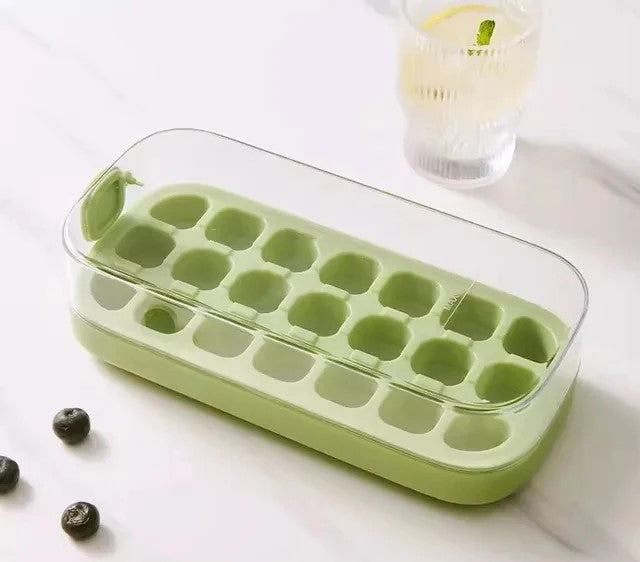 Molde de cubo de gelo de silicone, 21 grades com tampa - FRETE GRÁTIS