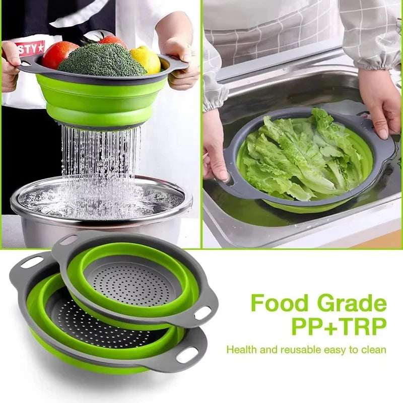 Cesto de drenagem de cozinha dobrável