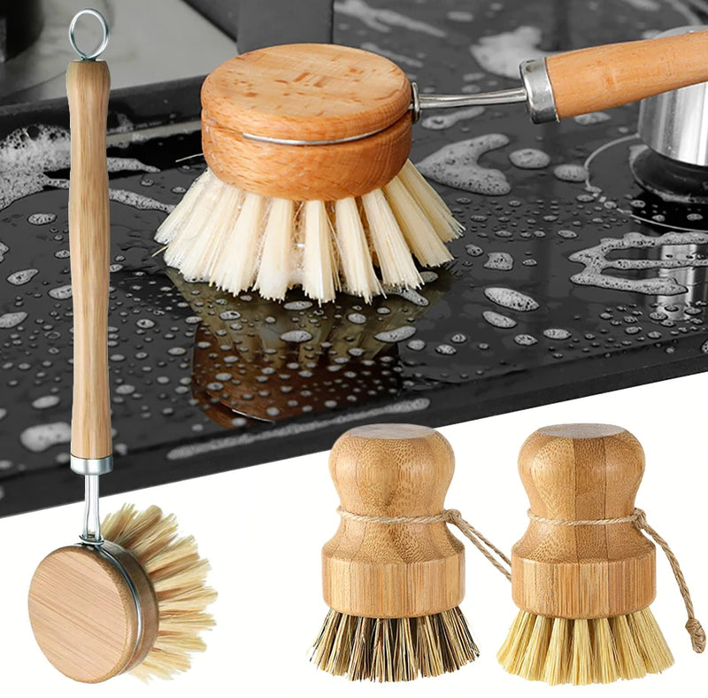 Escova de bambu para limpeza