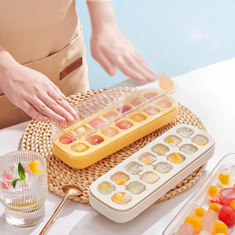 Molde de cubo de gelo de silicone, 21 grades com tampa - FRETE GRÁTIS
